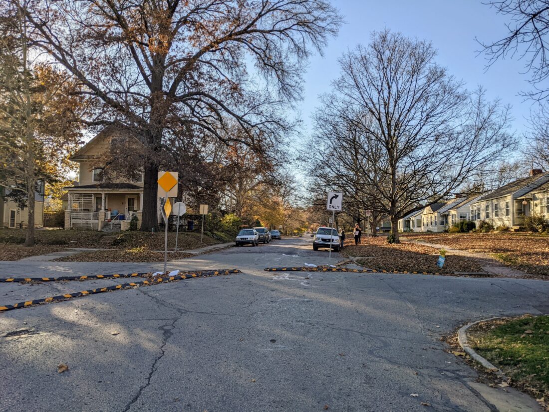 Pilot program installs traffic diverters in Old West Lawrence to reduce